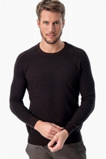 Men's Navy Blue Cycling Crew Neck Dynamic Fit Comfortable Cut Patterned Knitwear Sweater 100345085