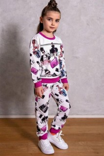 Girls Vogue Purple White Tracksuit Suit 100328638