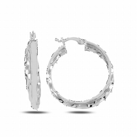 Earrings - Twisted Model Ring Silver Earrings Silver 100346633 - Turkey