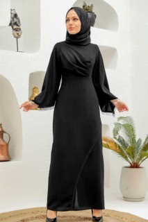 Wedding & Evening - Black Hijab Evening Dress 100339590 - Turkey
