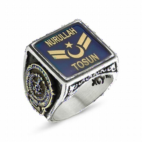 Ring with Name - Personalized Master Sergeant Silver Men's Ring 100348552 - Turkey