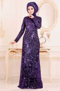 Evening & Party Dresses - Lila Hijab Abendkleid 100339417 - Turkey