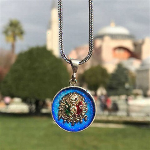 Necklace - Ottoman State Coat of Arms Enameled Silver Necklace 100348268 - Turkey