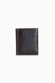 Wallet - Vertikale Herrenbrieftasche aus braunem Leder mit Münzeinwurf 100345679 - Turkey