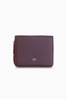 Bags - Claret Red Coin Genuine Leather Women's Wallet 100346261 - Turkey