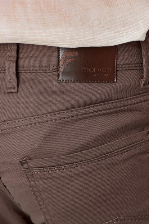 Men's Brown Fuji Cotton 5 Pocket Dynamic Fit Trousers 100350974