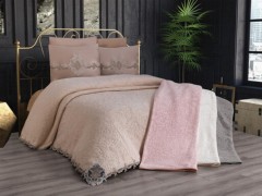 Dowry Bed Sets - Roman French Guipure-Deckenset Cappucino 100331382 - Turkey