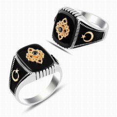 Silver Rings 925 - Onyx Solitaire Sterling Silver Ring 100347885 - Turkey