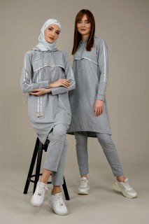Pajamas - Women's Piping Detailed Tracksuit Set 100325915 - Turkey