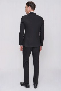 Men's Black Rapid Double Breasted Straight Slim Fit Slim Fit 6 Drop Suit 100350800
