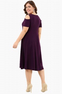 Lycra Plus Size Mini Sandy Dress With Shoulder Slit 100276248