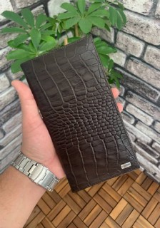Handbags - Portefeuille Guard en cuir croco marron 100345822 - Turkey