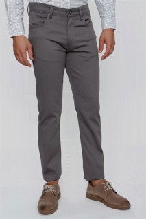 pants - Men's Gray Fuji Cotton 5 Pocket Dynamic Fit Trousers 100350972 - Turkey