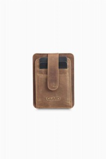 Wallet - Guard Vertical Crazy Tan Leather Card Holder 100346128 - Turkey
