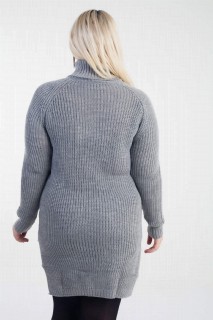 Large Size Slit Detail Acrylic Turtleneck Loose Knitwear Sweater 100276605