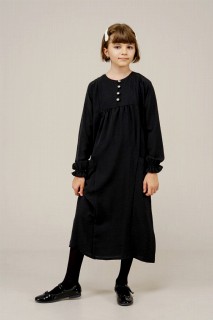 Clothes - Young Girl Buttoned Pocket Detailed Dress 100352518 - Turkey