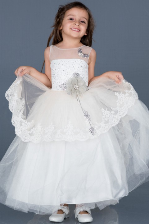 Girl Clothing - Abiyefon Short Child Evening Dress 100297781 - Turkey