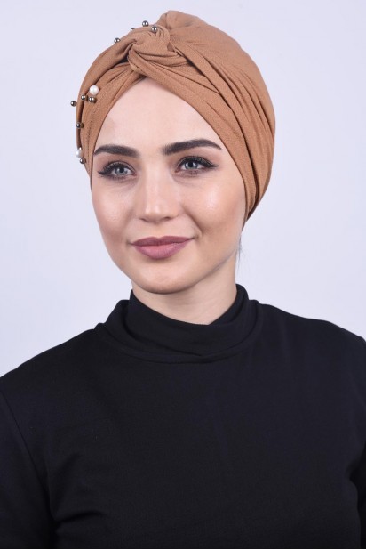 Woman Bonnet & Turban - برنزه با کلاه مرواریدی - Turkey