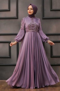 Wedding & Evening - Robe de soirée lila hijab 100337624 - Turkey