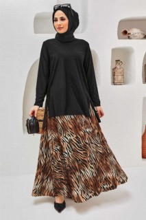Cloth set - Schwarzes Hijab-Anzugkleid 100340022 - Turkey
