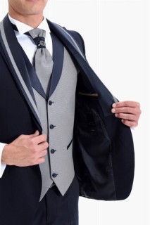 Men's Navy Blue Manhattan Slim Fit Suit 100350503