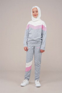 Young Girl Stripe Detailed Tracksuit Set 100352511