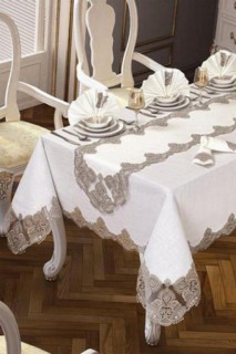 Suna Rectangle Printed Table Cloth Cream Gold 100330015