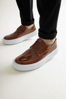 Shoes - Patent Leather Men's Shoes BROWN 100342117 - Turkey