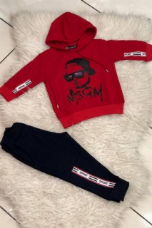 Boys Red Tracksuit Suit With Glasses 100328635
