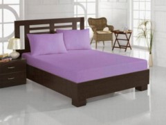 Bed sheet - Elastisches Einzelbettlaken aus gekämmter Baumwolle Lila 100259138 - Turkey