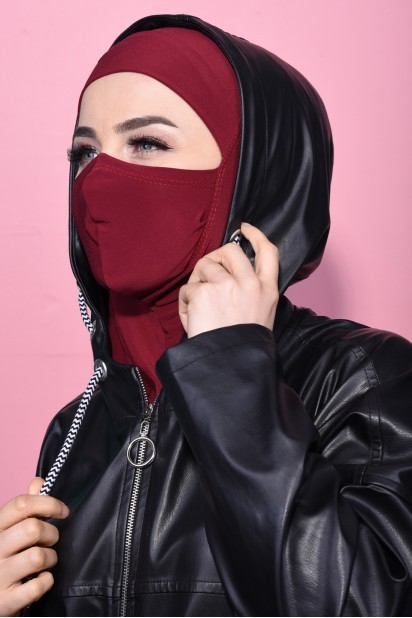 Masked Sport Hijab Claret Red 100285360