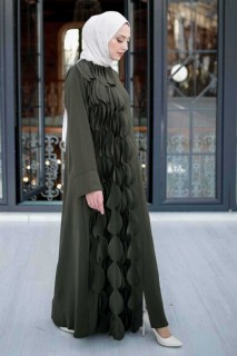 Daily Dress - Khaki Hijab Turkish Abaya 100339646 - Turkey