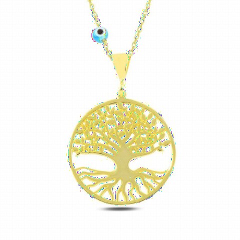 Other Necklace - Tree of Life Model Gold Color Silver Necklace 100347058 - Turkey