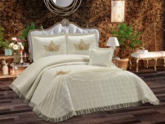 Dowry Bed Sets - Couvre-lit double matelassé Melodi Crème 100330344 - Turkey