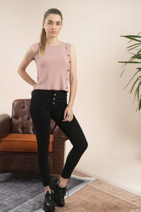 Woman Clothing - Damen T-Shirt Zero Sleeve Camisole 100342754 - Turkey