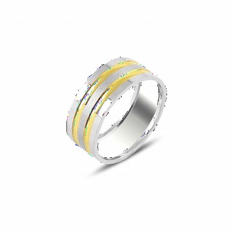 Men - Sliver Model Silver Wedding Ring 100346983 - Turkey