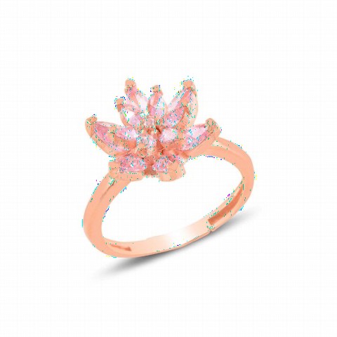 Rings - Pink Lotus Model Silver Ring 100347478 - Turkey