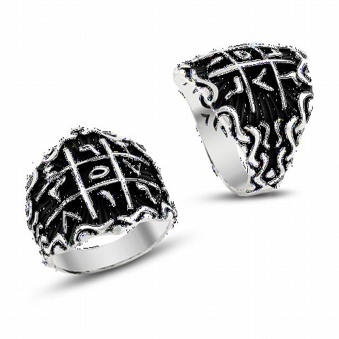 Men Shoes-Bags & Other - Ebced Calculus Patterned Sports Patterned Silver Men's Ring 100348723 - Turkey