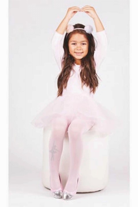 Socks - Girl's Ballerina Stone Pink Tights 100328159 - Turkey