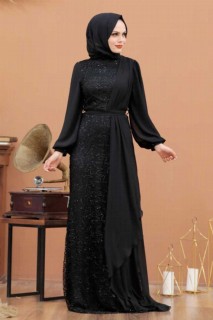 Evening & Party Dresses - فستان سهرة حجاب أسود 100338043 - Turkey