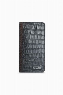 Handbags - محفظة يد مطبوعة على شكل تمساح أسود من جارد 100345497 - Turkey