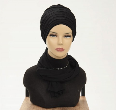 Ready to wear Hijab-Shawl - Bonnet châle plissé - Turkey