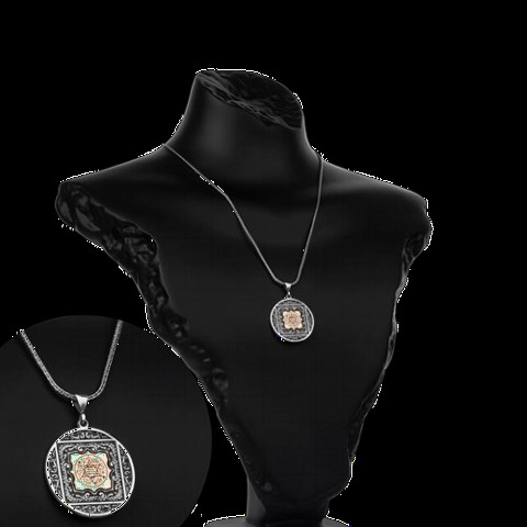 Necklace - Seal of Solomon Motif Silver Necklace 100350132 - Turkey