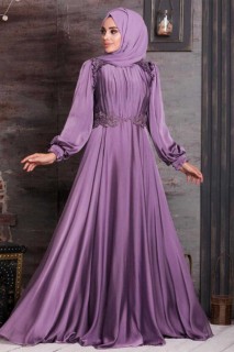 Evening & Party Dresses - Robe de soirée lila hijab 100333713 - Turkey