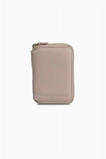 Leather - Zipper Powder Leather Mini Wallet 100345818 - Turkey
