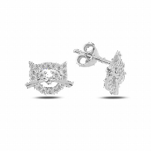 Jewelry & Watches - Cat Patterned Silver Earrings 100347094 - Turkey