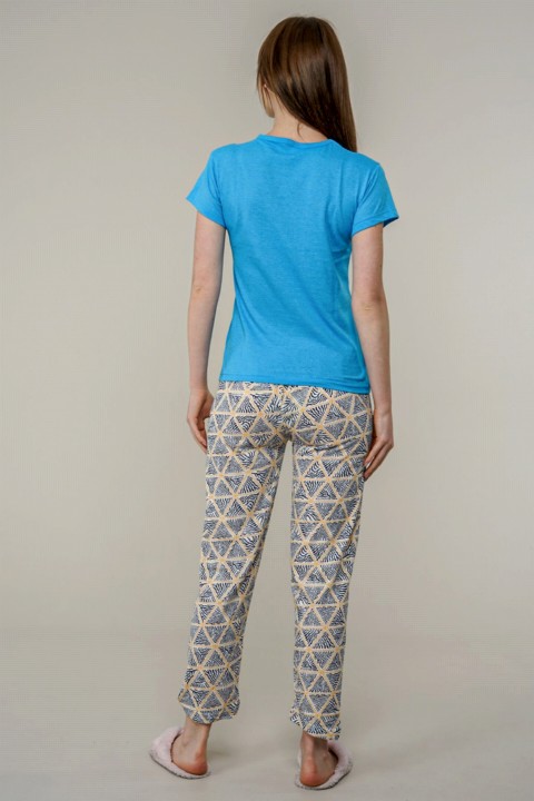 Women's Text Detailed Pajamas Set 100325961