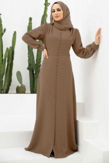 Mink Hijab Evening Dress 100339529