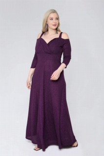 Plus Size Flexible Shoulder Strap Long Glittery Evening Dress 100276129