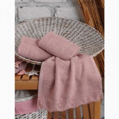 Cottonbox Guipureed 3 Pcs Towel Set Powder 100331268